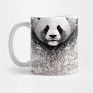 Panda Animal Wild Nature Illustration Line Epic Illustration Line Art Mug